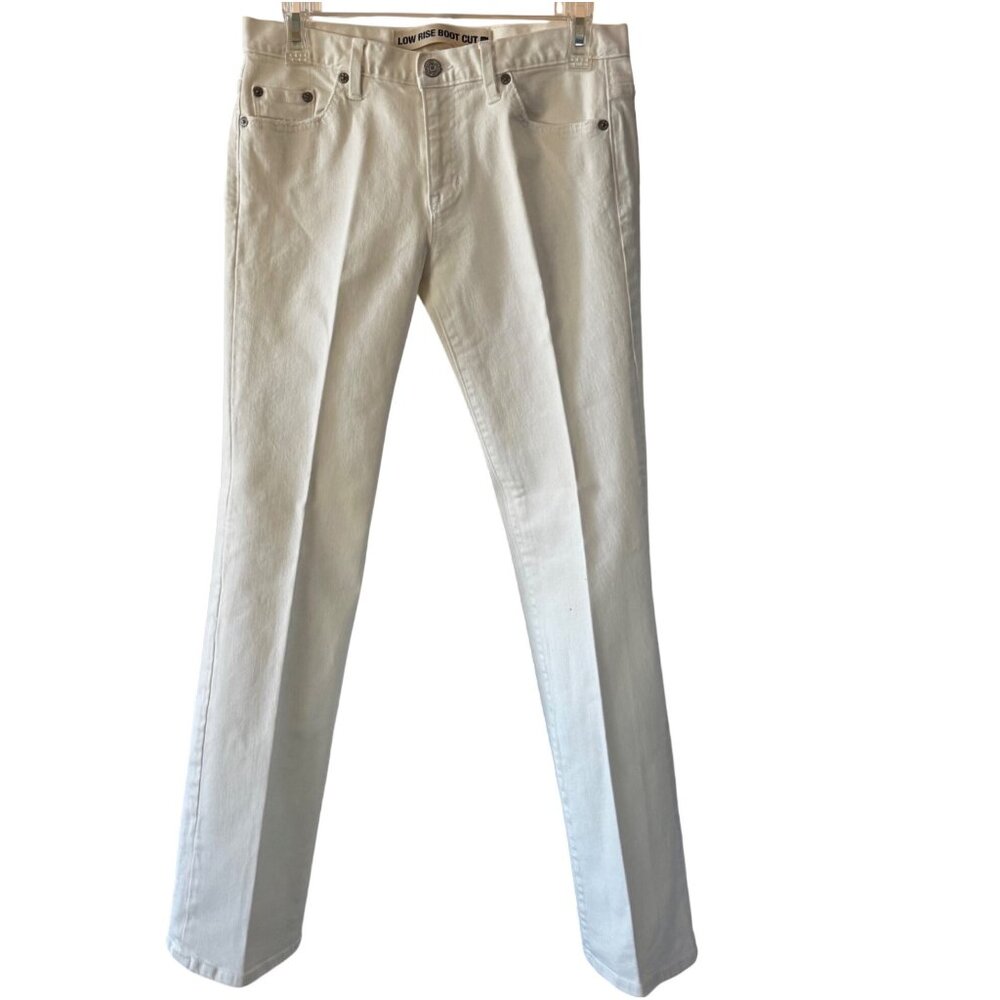 Gap Womens Low Rise Boot Cut Stretch White Jeans Size 6